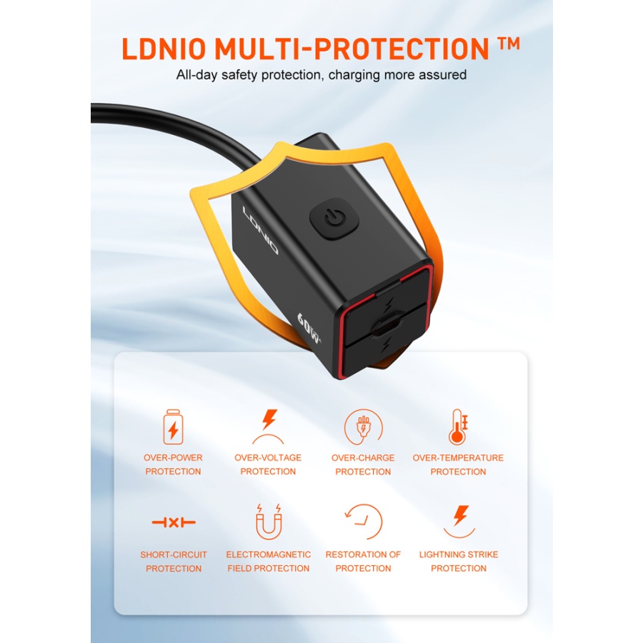 LDNIO φορτιστής μοτοσυκλέτας C108 με καλώδιο, USB/USB-C, 60W, μαύρος - Image 7