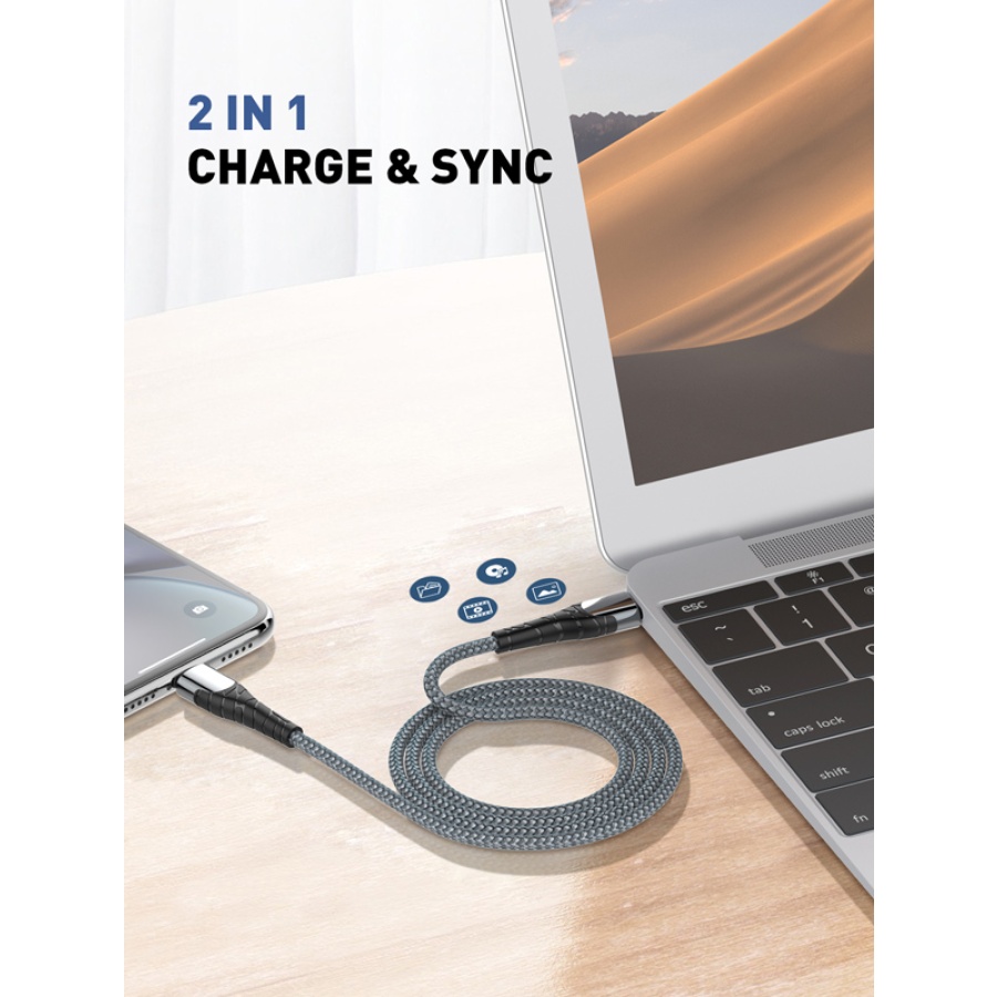LDNIO καλώδιο Lightning σε USB-C LC111, 30W PD, 1m, γκρι - Image 3