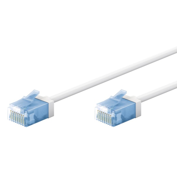 GOOBAY καλώδιο δικτύου 74284, CAT 6A U/UTP, slim, copper, 500MHz, 0.25m, λευκό
