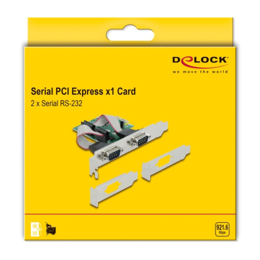 DELOCK κάρτα επέκτασης PCIe σε 2x RS-232 90007, 921.6Kbps - Image 4