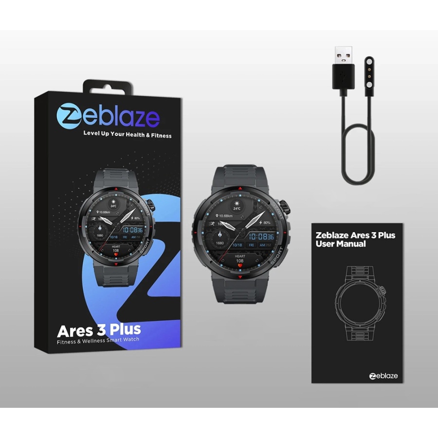ZEBLAZE smartwatch Ares 3 Plus, heart rate, 1.43" AMOLED, IP68, μαύρο - Image 9