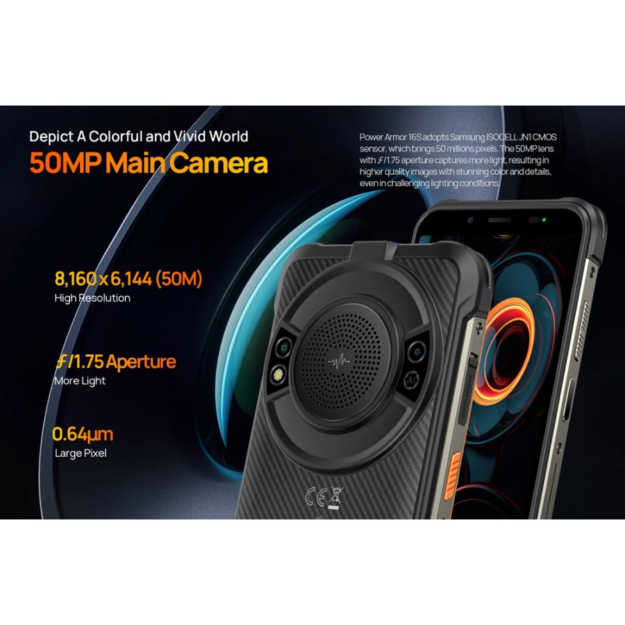 ULEFONE smartphone Power Armor 16S με ηχείο 3.5W, 5.93", 8/128GB, 9600mAh, IP68/IP69K, μαύρο - Image 5