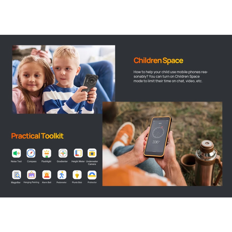 ULEFONE smartphone Power Armor 16S με ηχείο 3.5W, 5.93", 8/128GB, 9600mAh, IP68/IP69K, μαύρο - Image 6