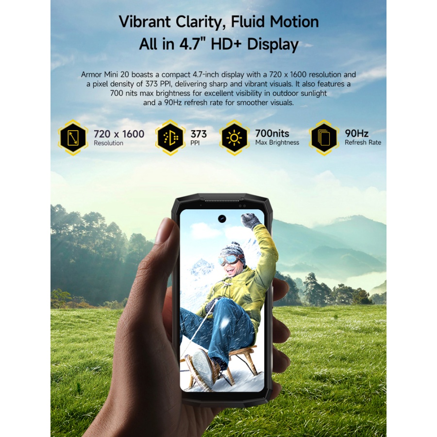 ULEFONE smartphone Armor Mini 20, 4.7", 8/256GB, 4G, 6200mAh, IP68/IP69K, μαύρο - Image 3
