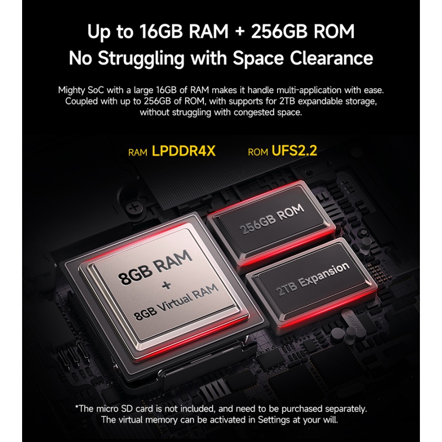ULEFONE smartphone Armor Mini 20, 4.7", 8/256GB, 4G, 6200mAh, IP68/IP69K, μαύρο - Image 12