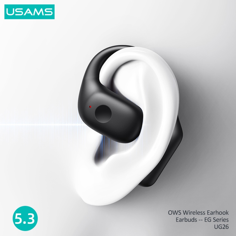 USAMS earphones με θήκη φόρτισης UG26, OWS, Φ14.2mm, 50/300mAh, μαύρα - Image 6