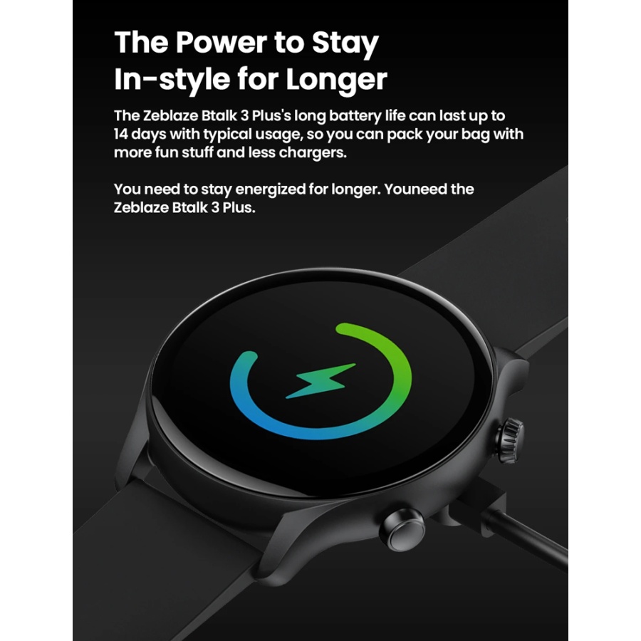 ZEBLAZE smartwatch Btalk 3 Plus, heart rate, 1.39" IPS, μαύρο - Image 5