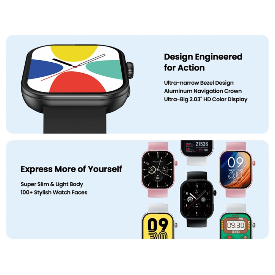 ZEBLAZE smartwatch Btalk Plus, heart rate, 2.03" IPS, IP68, μαύρο - Image 6