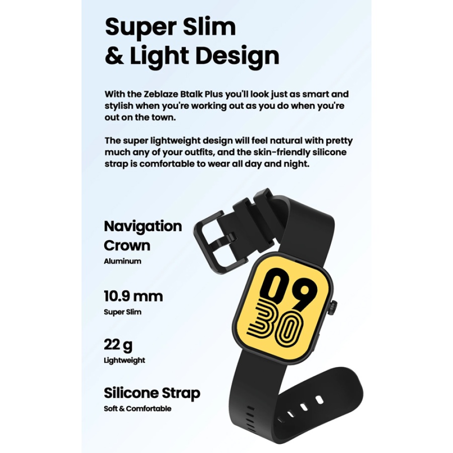 ZEBLAZE smartwatch Btalk Plus, heart rate, 2.03" IPS, IP68, μαύρο - Image 7