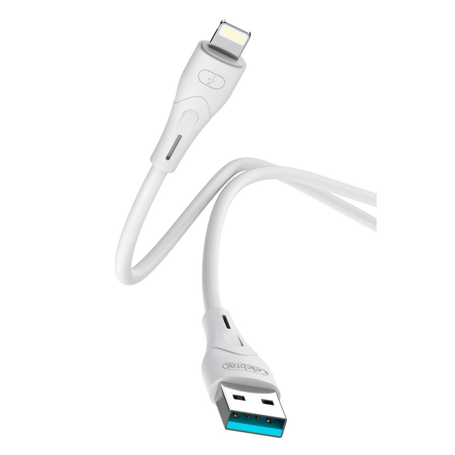 CELEBRAT καλώδιο Lightning σε USB CB-18I, 2.4A, 480Mbps, 1m, λευκό - Image 3