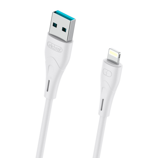 CELEBRAT καλώδιο Lightning σε USB CB-18I, 2.4A, 480Mbps, 1m, λευκό
