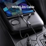 USAMS φορτιστής αυτοκινήτου CC287 με 2 σε 1 καλώδιο, USB/USB-C θύρες, 66W, μαύρος - Image 2