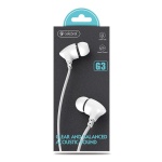 CELEBRAT earphones με μικρόφωνο G3, 3.5mm σύνδεση, Φ10mm, 1.2m, λευκά - Image 5