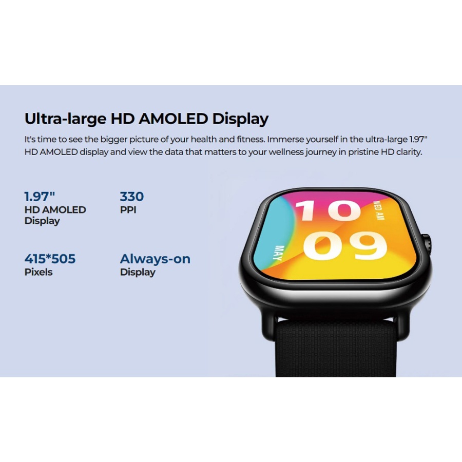 ZEBLAZE smartwatch GTS 3 Pro, heart rate, 1.97" AMOLED, μαύρο - Image 3