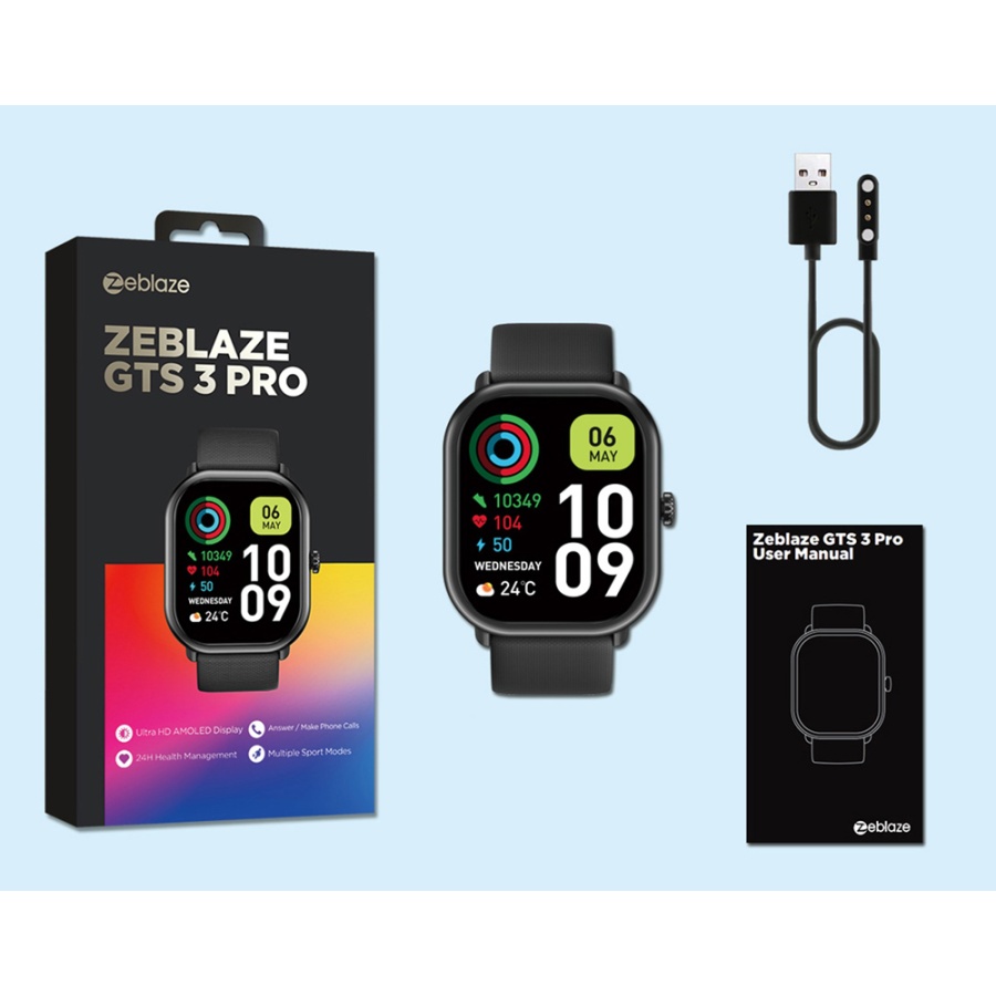 ZEBLAZE smartwatch GTS 3 Pro, heart rate, 1.97" AMOLED, μαύρο - Image 10