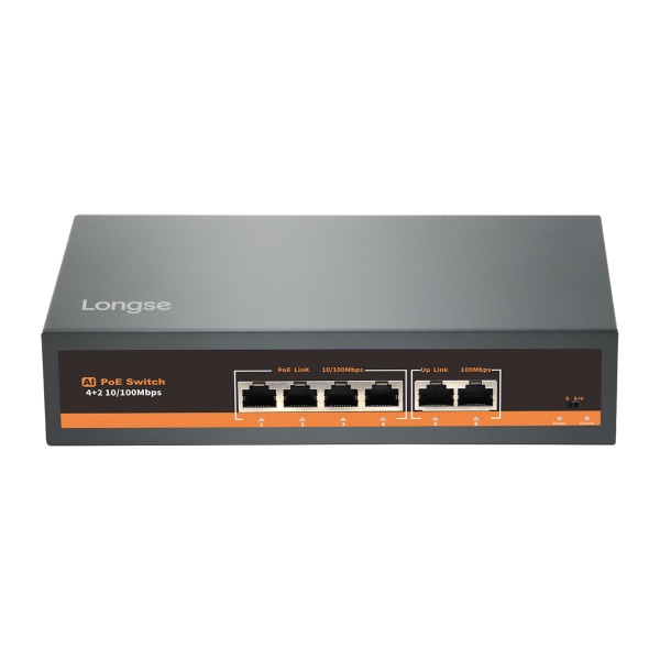 LONGSE PoE switch HT42FA με 4x LAN & 2x WAN θύρες, 10/100Mbps