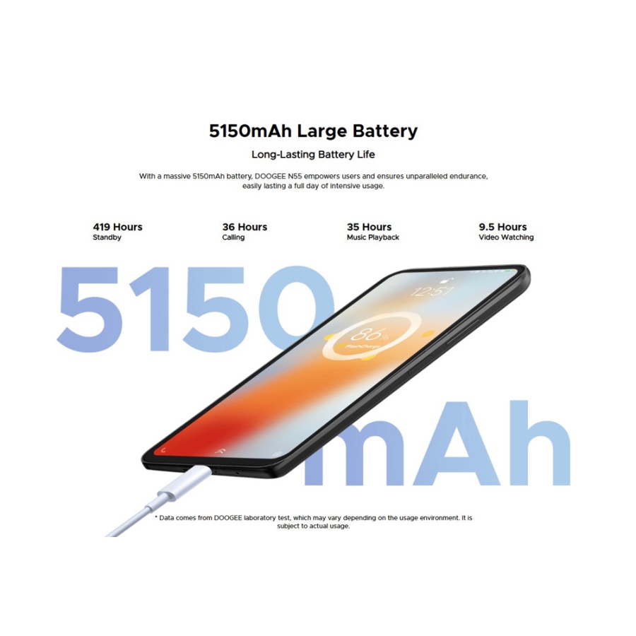 DOOGEE smartphone N55, 6.56", 4/128GB, 5150mAh, μαύρο - Image 5