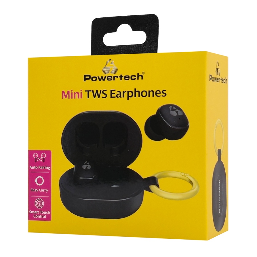 POWERTECH earphones με θήκη φόρτισης PT-1392, True Wireless, 6mm, 25/230mAh, μαύρα - Image 5