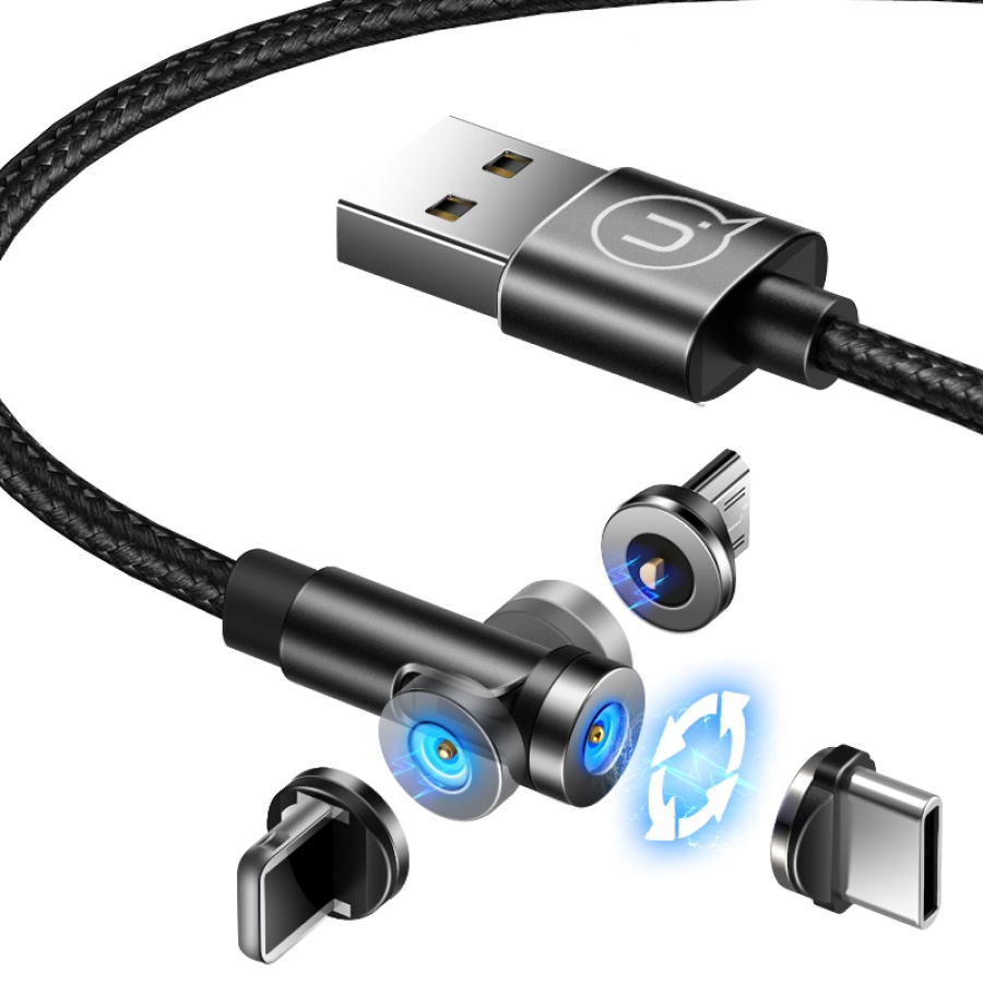 USAMS καλώδιο USB σε lightning US-SJ472, μαγνητικό, 2.1A, 1m, μαύρο - Image 5