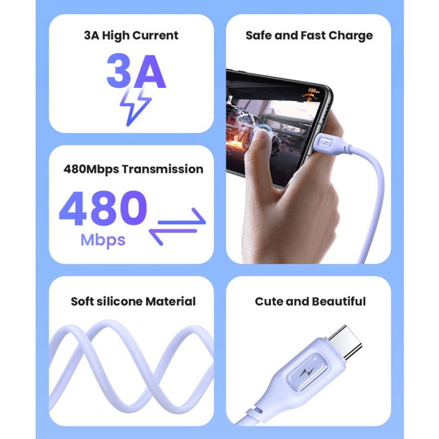 USAMS καλώδιο USB-C σε USB US-SJ619, 3A, 1m, μαύρο - Image 3