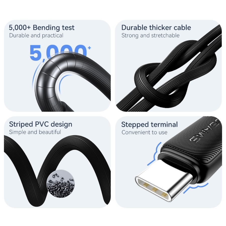 USAMS καλώδιο USB-C σε USB US-SJ688, 3A, 480Mbps, 1m, λευκό - Image 4