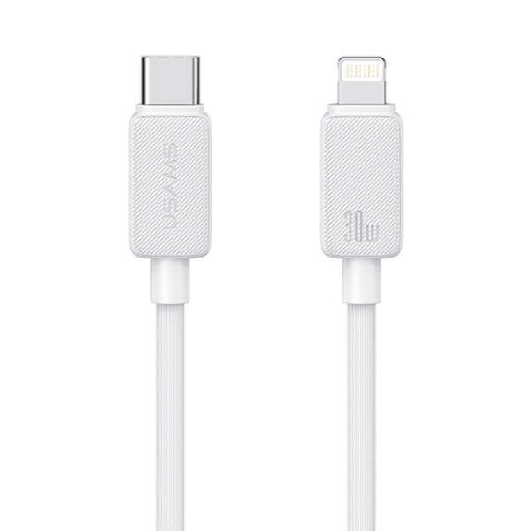 USAMS καλώδιο Lightning σε USB-C US-SJ692, 30W, 480Mbps, 1m, λευκό