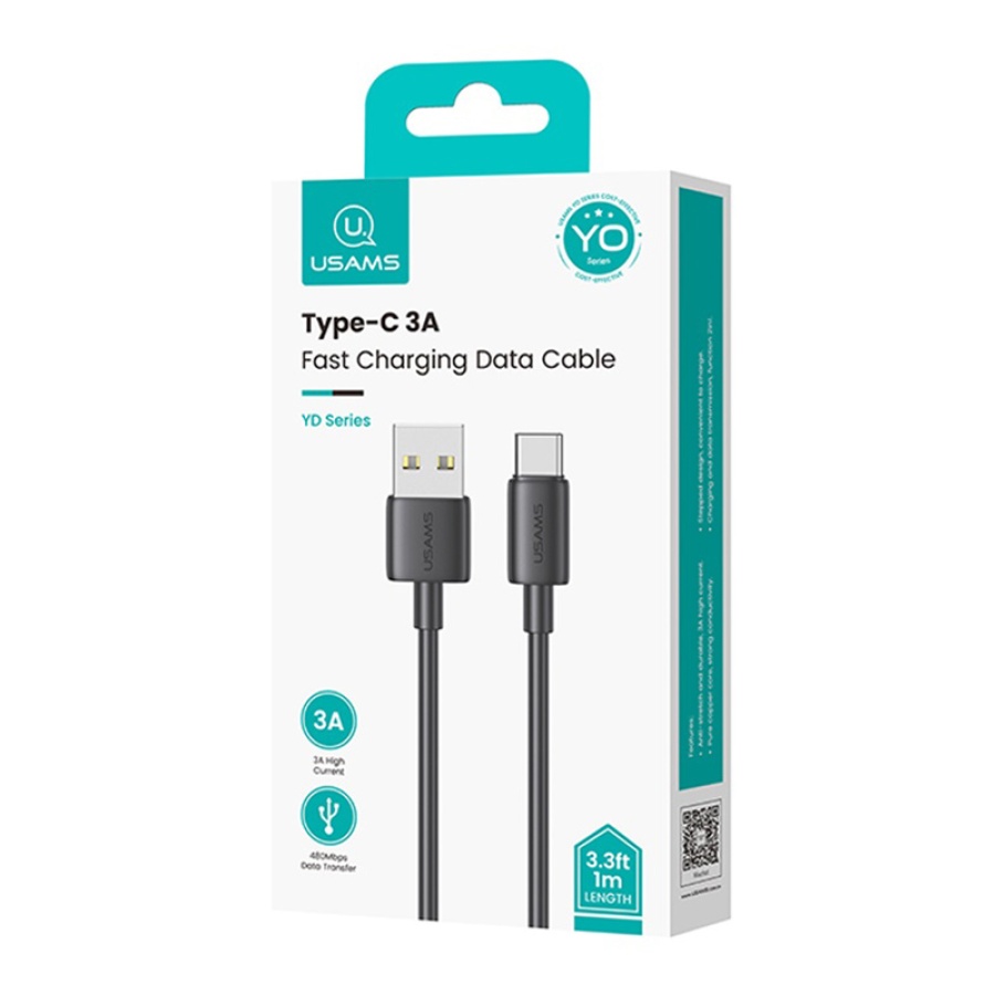 USAMS καλώδιο USB-C σε USB US-SJ708, 3A, 480Mbps, 1m, μαύρο - Image 3