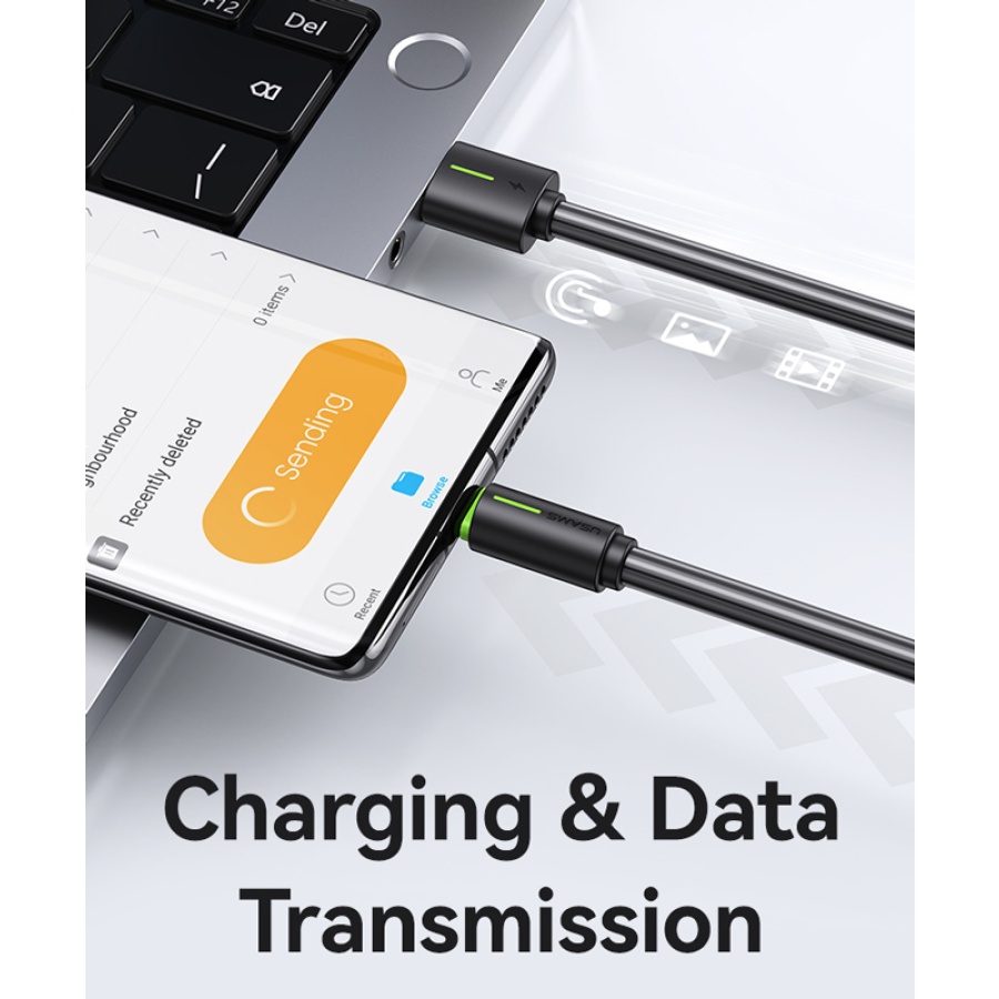 USAMS καλώδιο USB-C σε USB US-SJ732, 3A, 480Mbps, 1m, μαύρο - Image 3