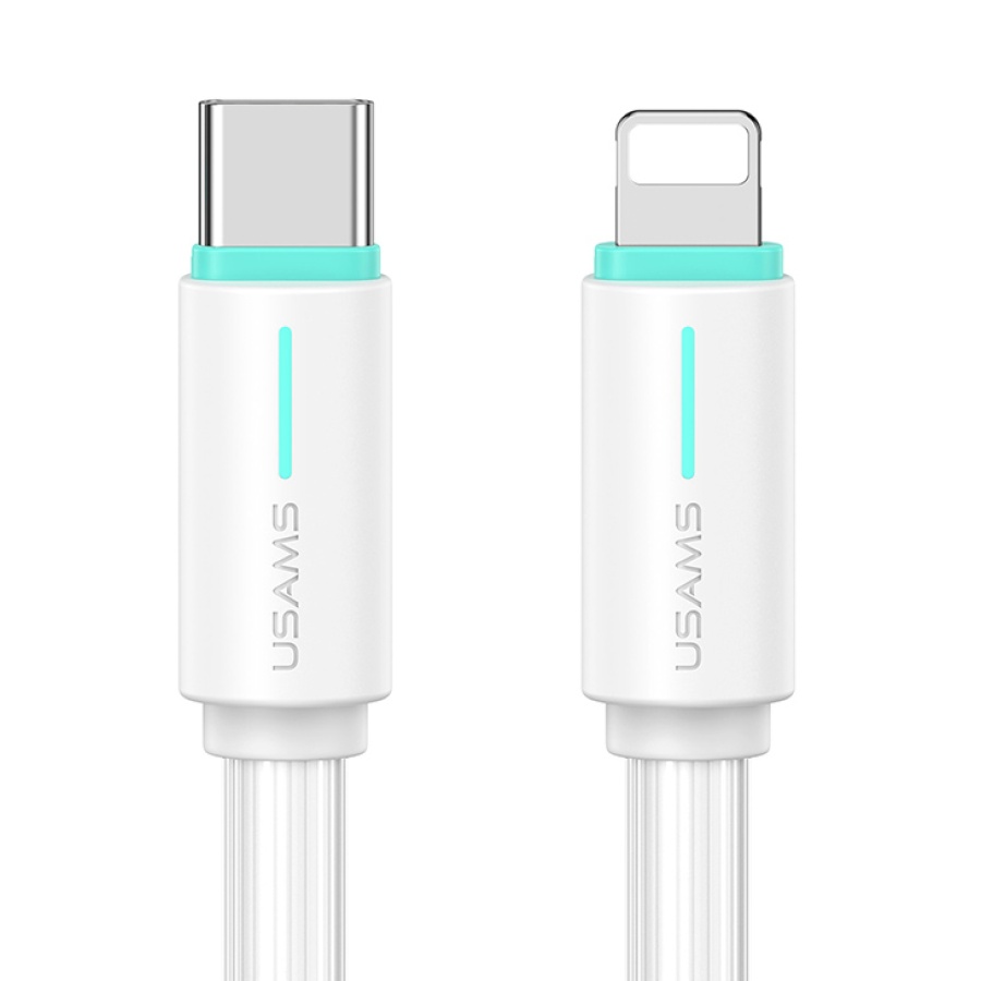USAMS καλώδιο Lightning σε USB-C US-SJ735, 30W, 480Mbps, 1m, λευκό