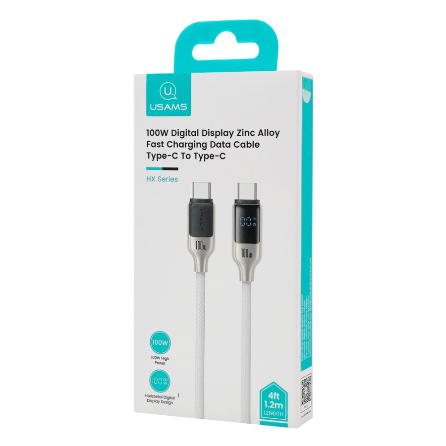 USAMS καλώδιο USB-C SJ742, 100W, 480Mbps, 1.2m, λευκό - Image 5
