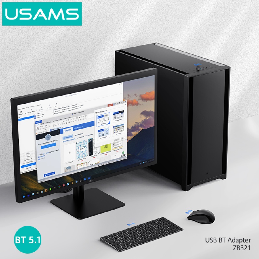 USAMS USB αντάπτορας Bluetooth 5.1 ZB321, μαύρος - Image 5