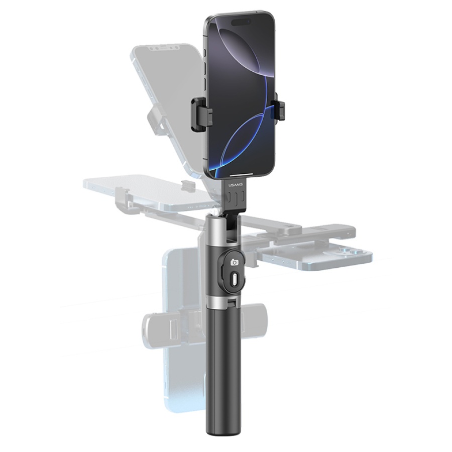 USAMS selfie stick ZB324 με τρίποδο, έως 110cm, Bluetooth, μαύρο - Image 3