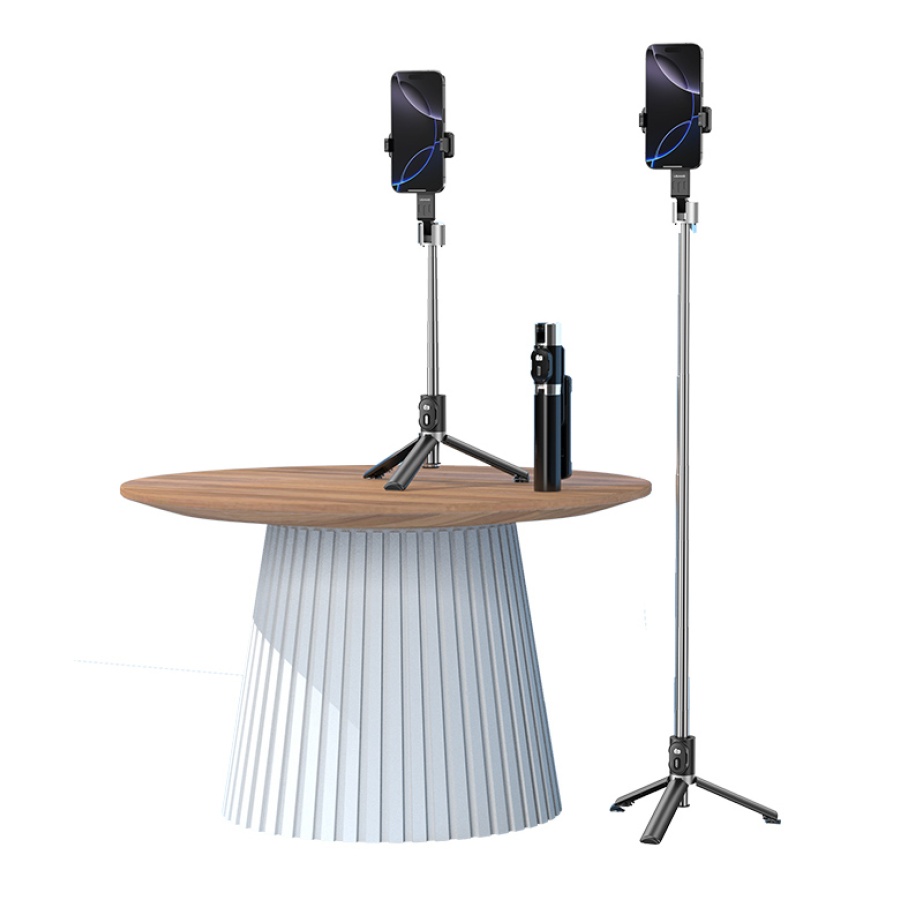 USAMS selfie stick ZB324 με τρίποδο, έως 110cm, Bluetooth, μαύρο - Image 4