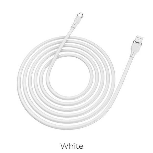 HOCO U72 FOREST SILICONE ΚΑΛΩΔΙΟ ΦΟΡΤΙΣΗΣ MICRO, ΛΕΥΚΟ