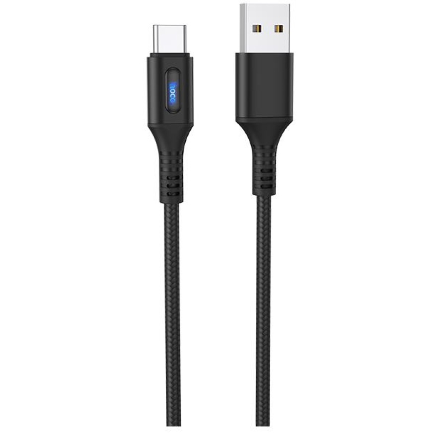 HOCO U79 ADMIRABLE SMART POWER OFF ΚΑΛΩΔΙΟ ΦΟΡΤΙΣΗΣ LIGHTNING, ΜΑΥΡΟ