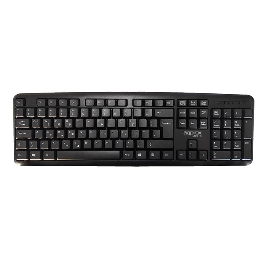 APPROX ΠΛΗΚΤΡΟΛΟΓΙΟ USB MK210 BLACK GREEK
