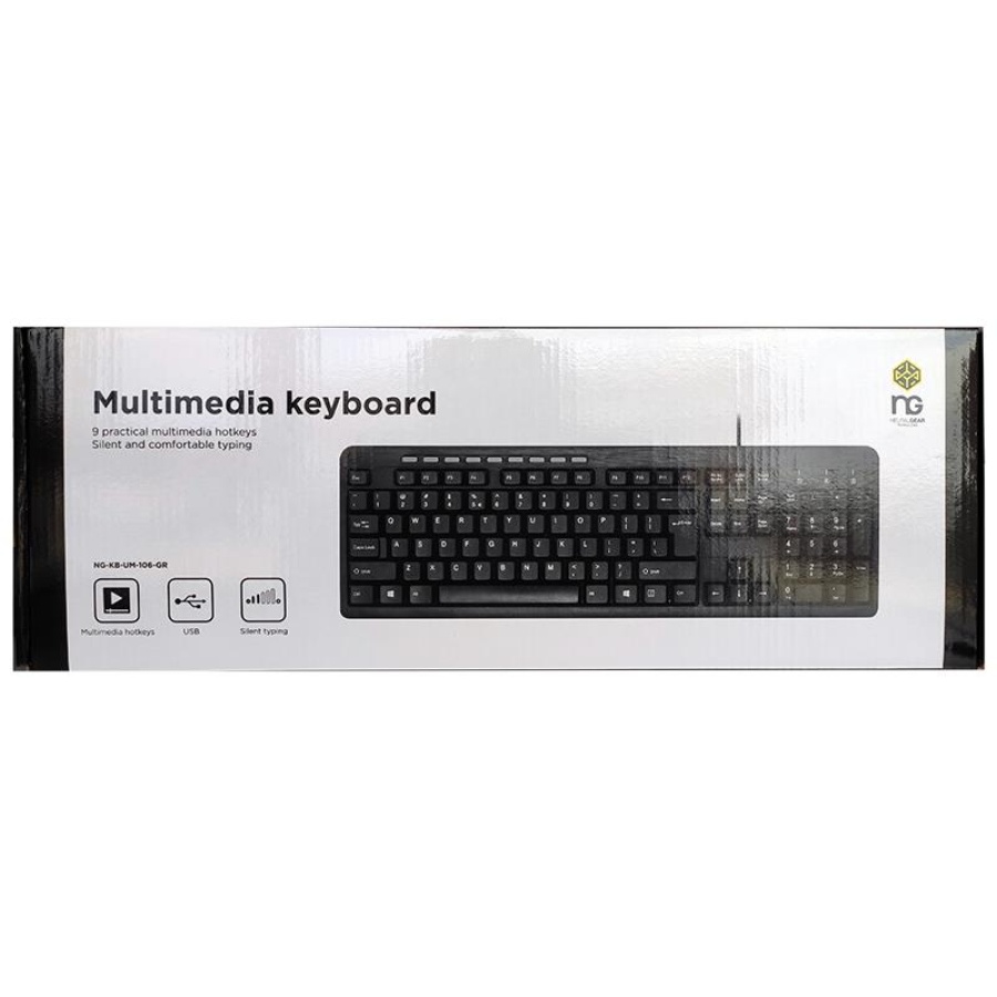 NG ΠΛΗΚΤΡΟΛΟΓΙΟ KB106-GR USB BLACK ΜΕ ΜULTIMEDIA ΚΟΥΜΠΙΑ - Image 2