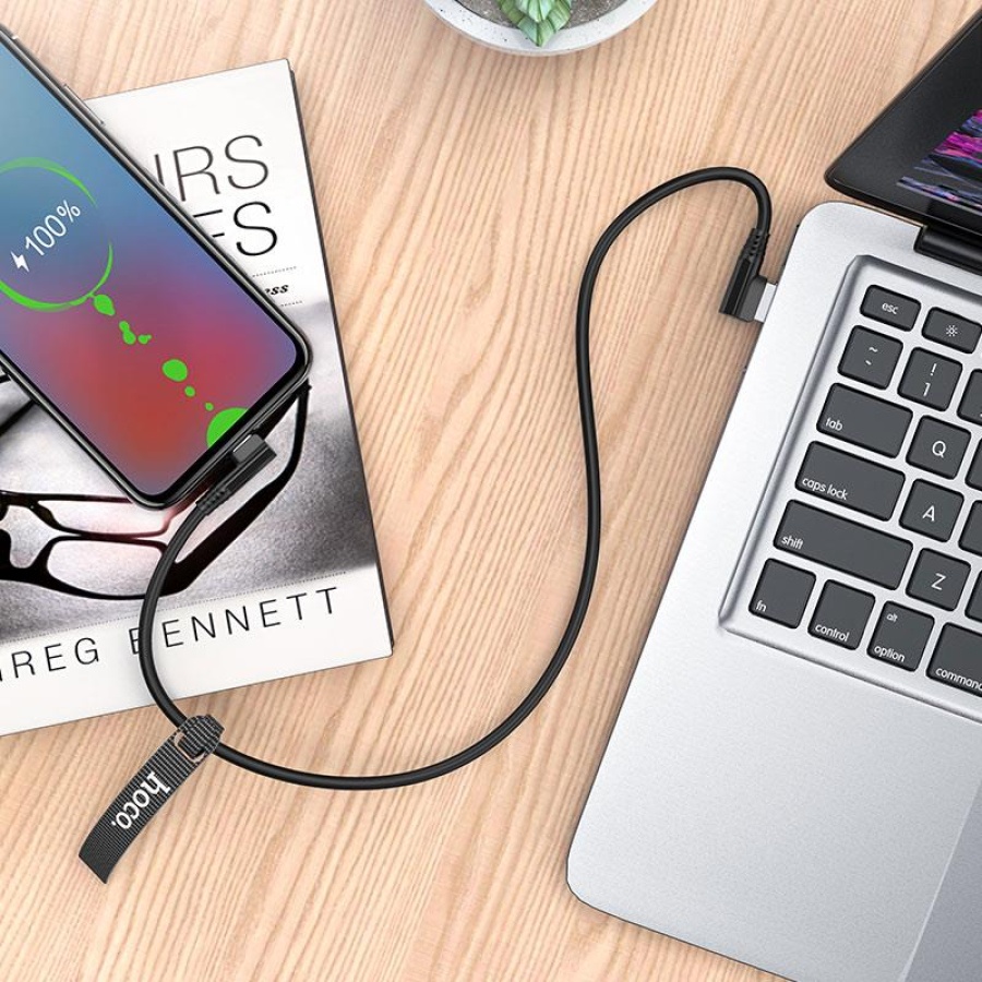 HOCO U83 PUISSANT SILICONE CHARGING CABLE FOR MICRO, ΜΑΥΡΟ - Image 3