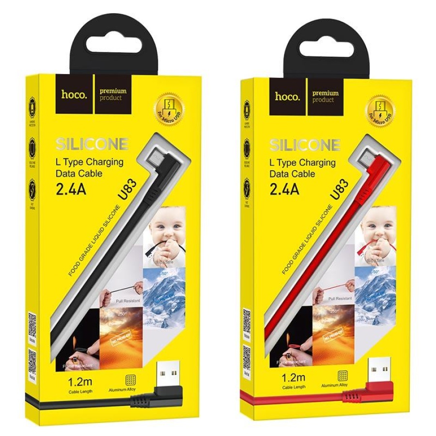 HOCO U83 PUISSANT SILICONE CHARGING CABLE FOR MICRO, ΚΟΚΚΙΝΟ - Image 4