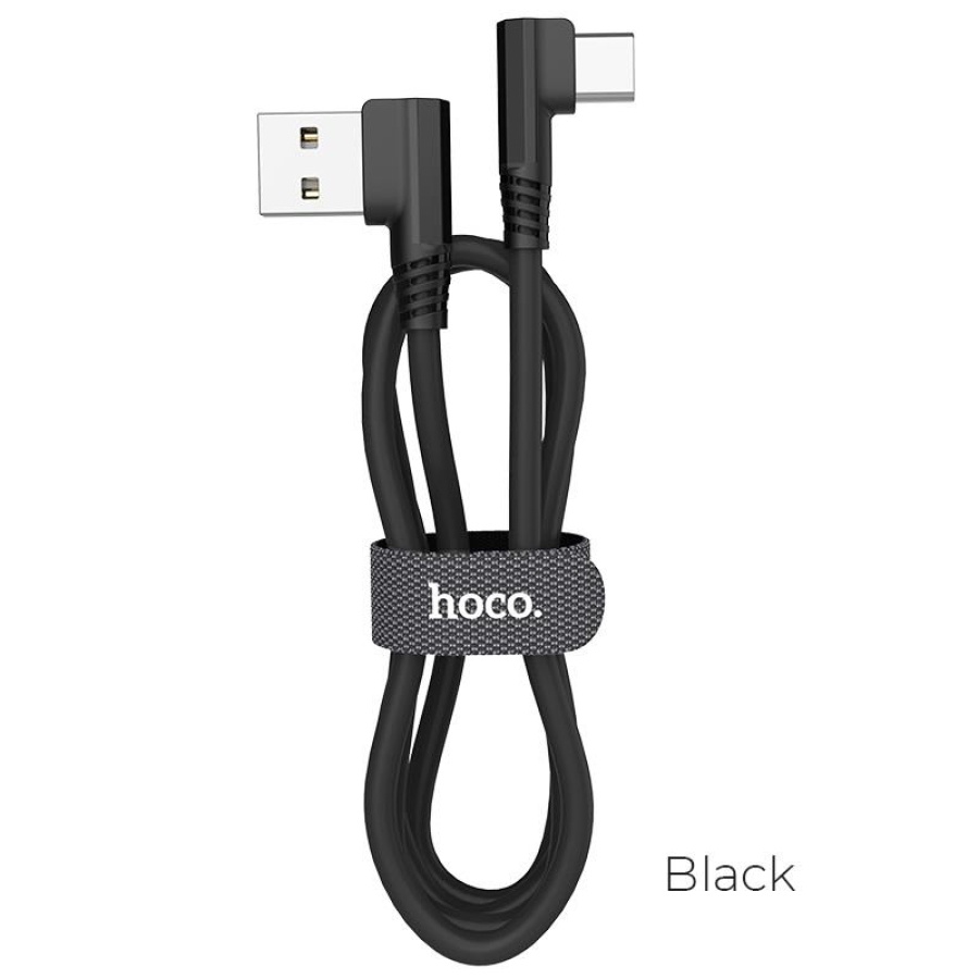 HOCO U83 PUISSANT SILICONE CHARGING CABLE FOR TYPE-C, ΜΑΥΡΟ