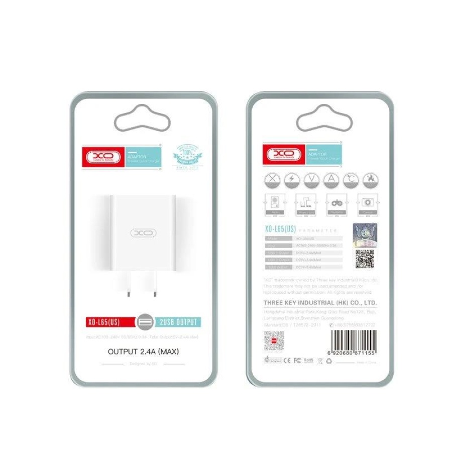 XO ΦΟΡΤΙΣΤΗΣ ΤΑΞΙΔΙΟΥ L65 2.4A ΜΕ 2 ΘΥΡΕΣ USB - Image 2