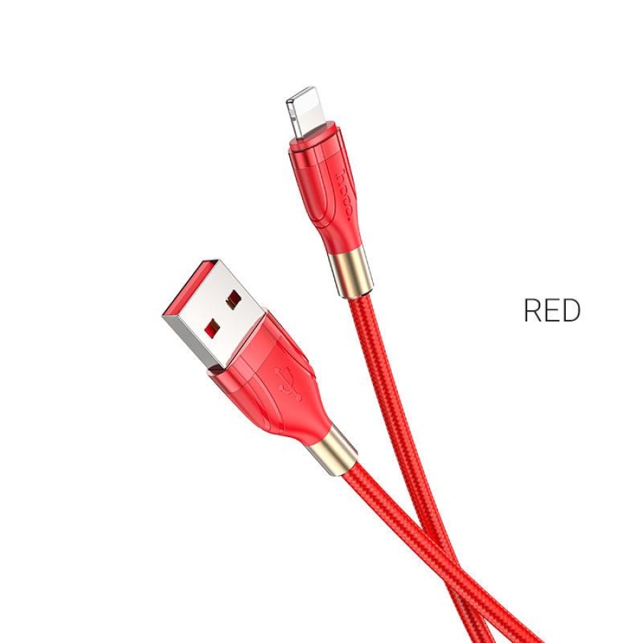 HOCO U92 GOLD COLLAR ΚΑΛΩΔΙΟ ΦΟΡΤΙΣΗΣ LIGHTNING, KOKKINO - Image 2