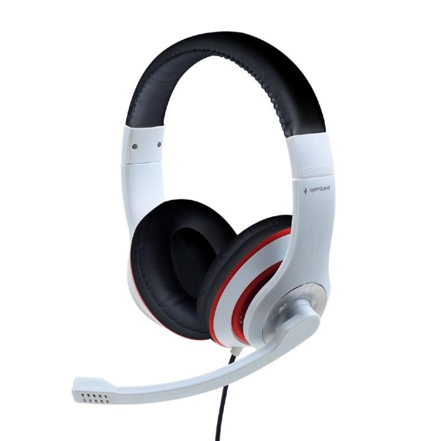 GEMBIRD HEADSET ΛΕΥΚΟ/ΚΟΚΚΙΝΟ MHS-003 - Image 2