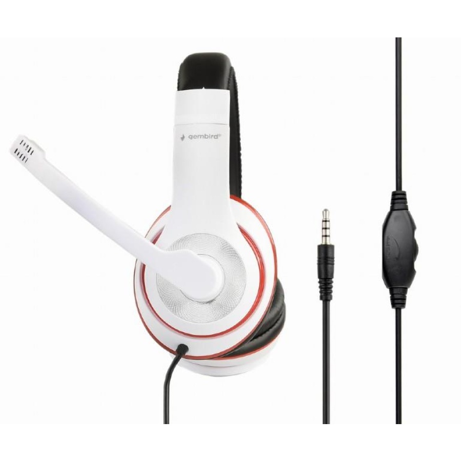 GEMBIRD HEADSET ΛΕΥΚΟ/ΚΟΚΚΙΝΟ MHS-003 - Image 3