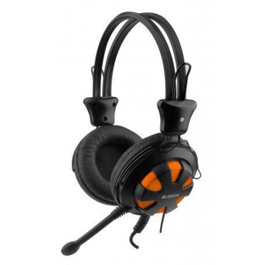 ΑΚΟΥΣΤΙΚΑ HEADSET A4Tech HS-28-3 ΕΝΣΥΡΜΑΤΑ, ΜΑΥΡΟ-ΠΟΡΤΟΚΑΛΙ - Image 3