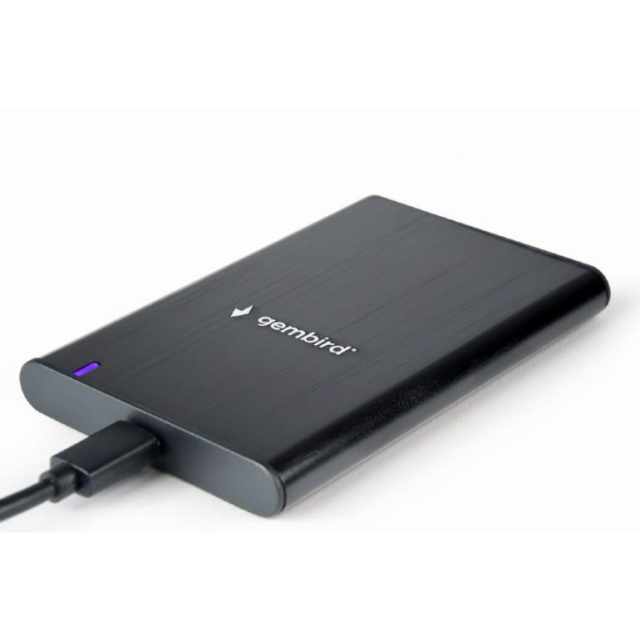 GEMBIRD U3S6 ΘΗΚΗ ΓΙΑ HDD 2.5" USB 3.0 TYPE C, ΑΛΟΥΜΙΝΙΟ, ΜΑΥΡH - Image 2