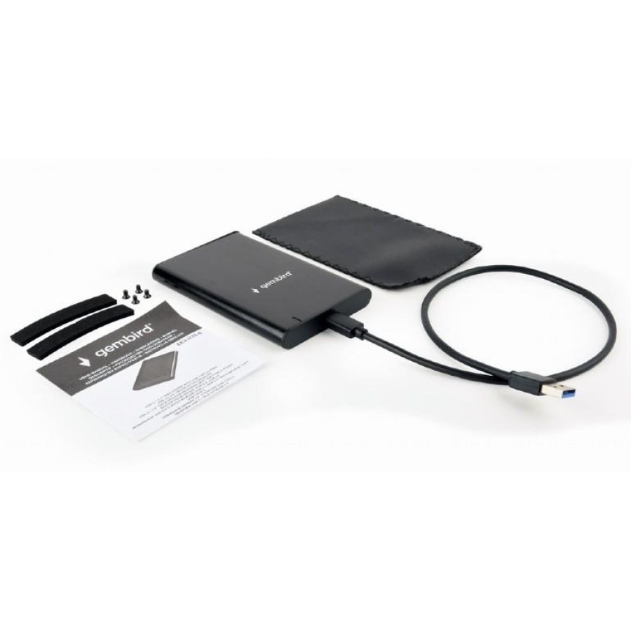 GEMBIRD U3S6 ΘΗΚΗ ΓΙΑ HDD 2.5" USB 3.0 TYPE C, ΑΛΟΥΜΙΝΙΟ, ΜΑΥΡH - Image 3