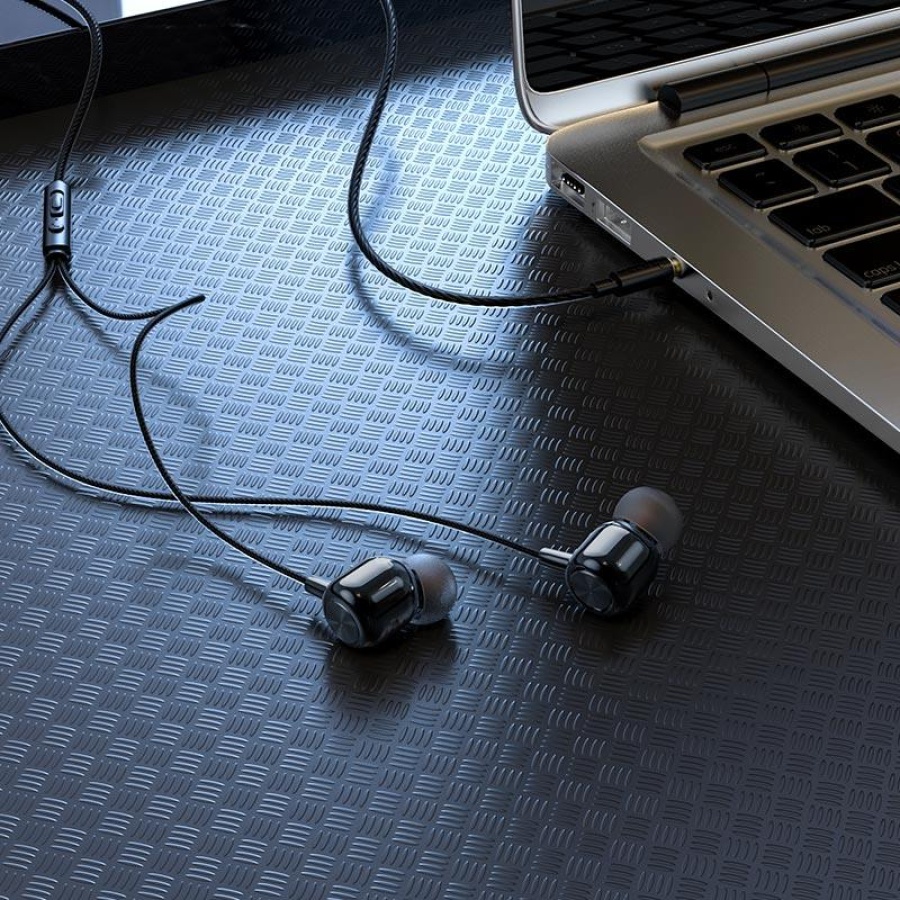 HOCO M87 STRING ΑΚΟΥΣΤΙΚΑ HANDSFREE, GLOOMY BLACK - Image 3