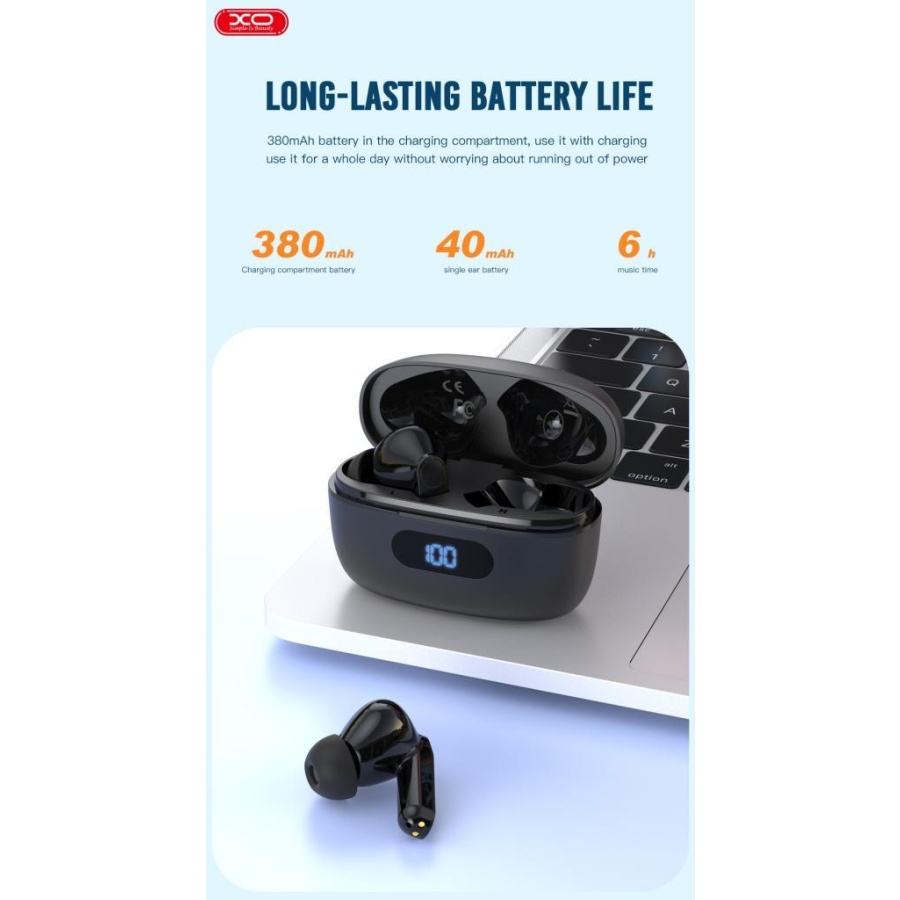 XO G9 CHIME BLUETOOTH ΑΚΟΥΣΤΙΚΑ, ΜΕ ΟΘΟΝΗ, ENC, TWS, ΜΑΥΡΟ - Image 3