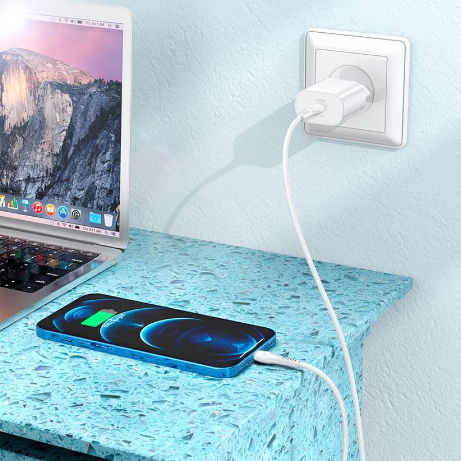HOCO N22 ΦΟΡΤΙΣΤΗΣ JETTA PD25W, 1 ΘΥΡΑ ΜΕ ΚΑΛΩΔΙΟ PD ΣΕ LIGHTNING - Image 3